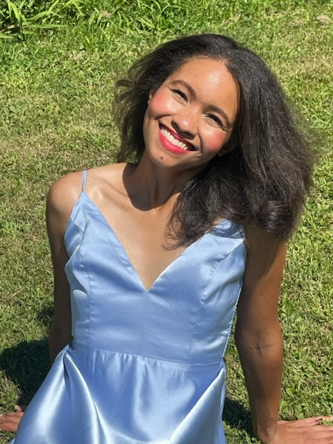 Powder Blue Satin Dress