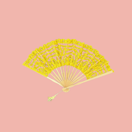 Battenberg Yellow Lace Fan