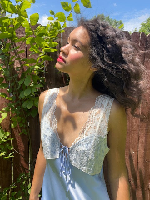 Blue Dusty Lace Dress