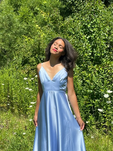 Powder Blue Satin Dress