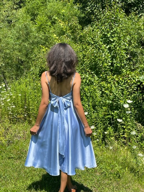 Powder Blue Satin Dress