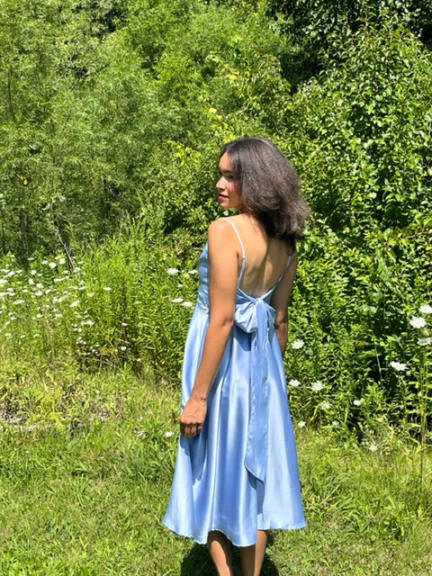 Powder Blue Satin Dress