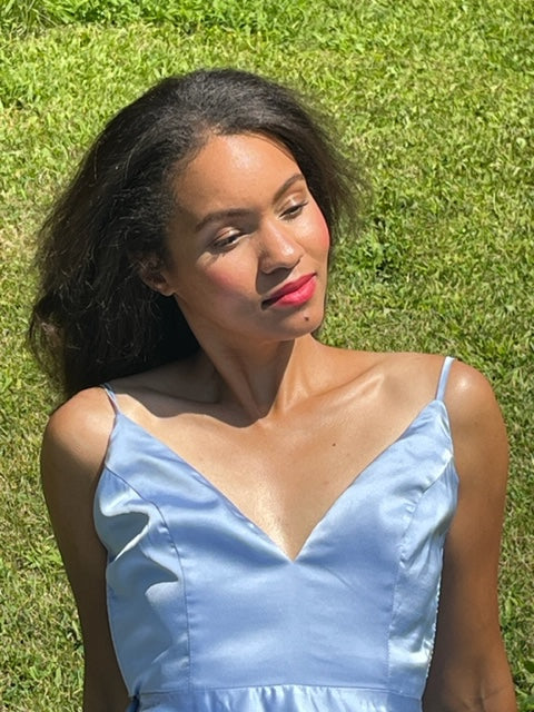 Powder Blue Satin Dress