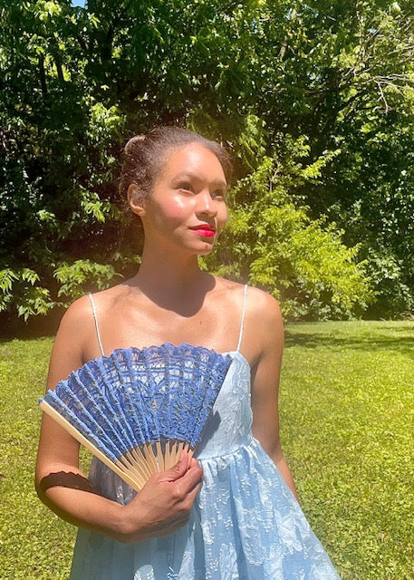Battenberg Blue Lace Fan